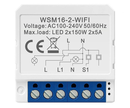 Czujnik inteligentny Avatto Inteligentny przekaźnik podwójny WSM16-W2 (WiFi)